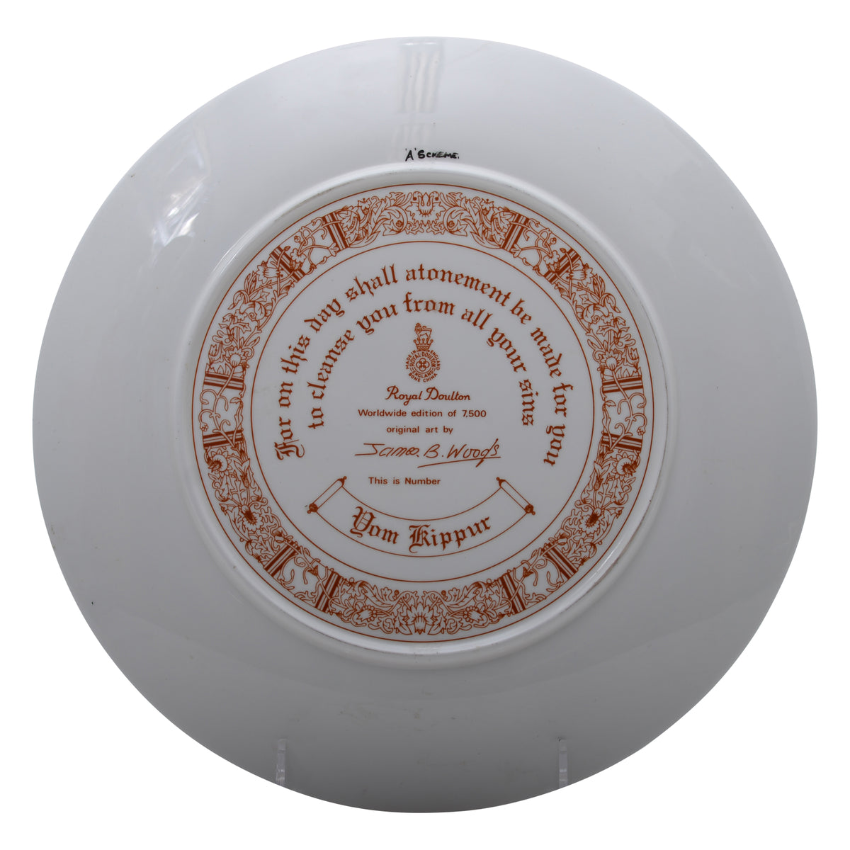Yum Kippur Plate