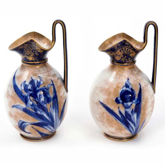 Blue Iris Jug Pair