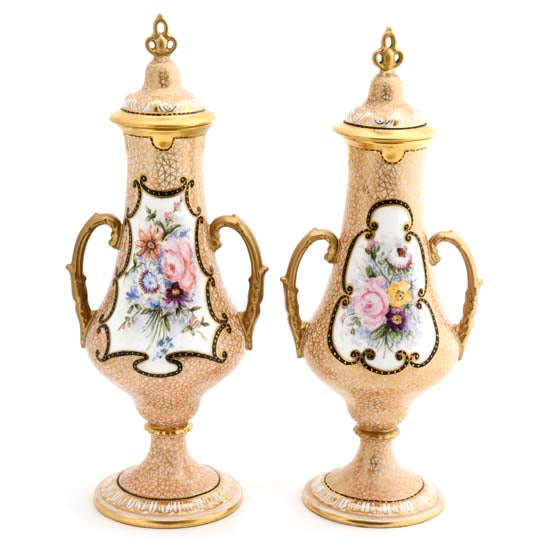 Gold urns Pair