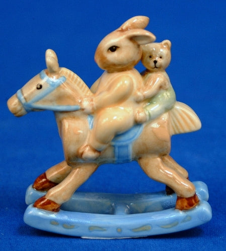 :Hold Tight&quot; Bunnykins Baby on Rocking Horse