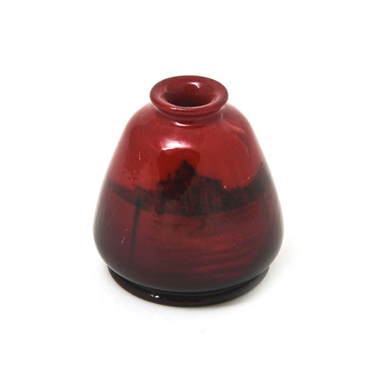 Vase Short, Flambe Red Black 