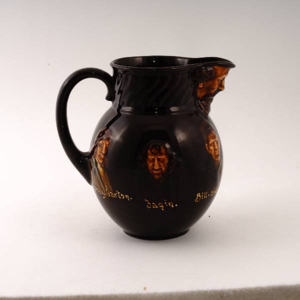 Pitcher with Silver Rim and Lid Dickens Characters 