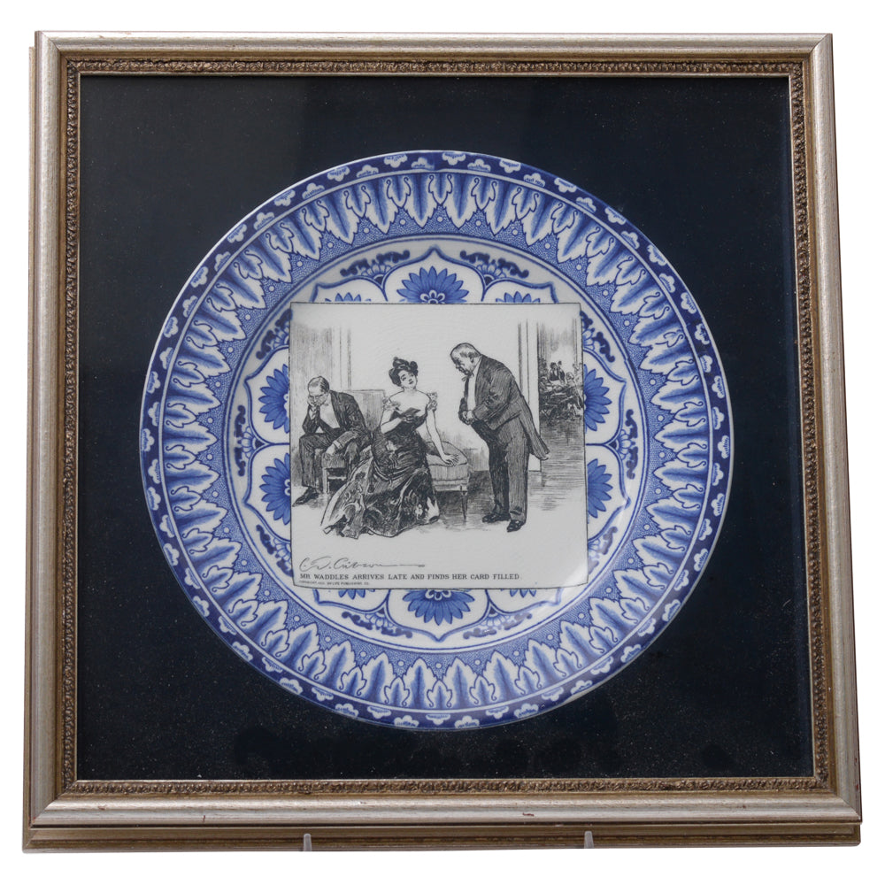 Lambeth Gibson Girl Plate Framed
