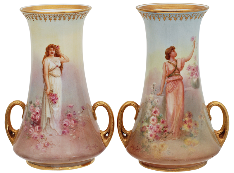 Maidens with Roses Vases