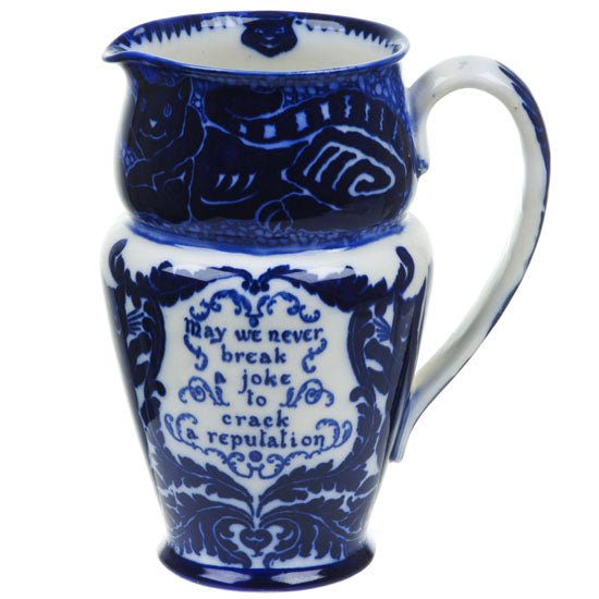 Blue and White Cats with Motto Jug