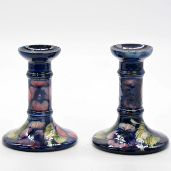 Old Anemone Candleholder Pair