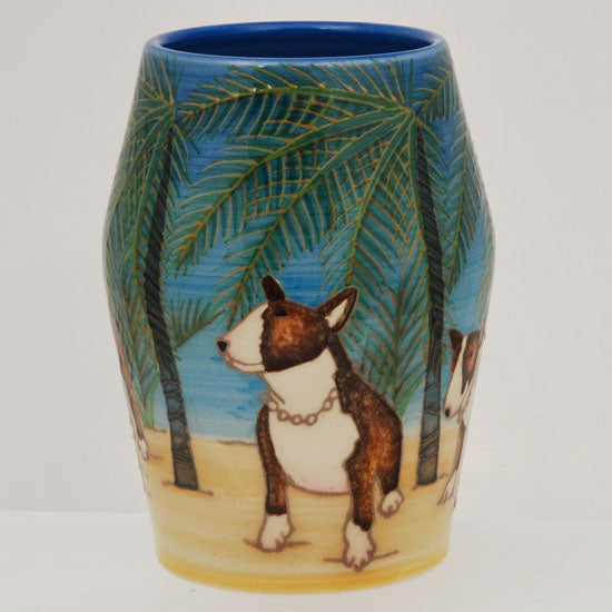 Oscar at Palm beach Vase - Bull Terrier