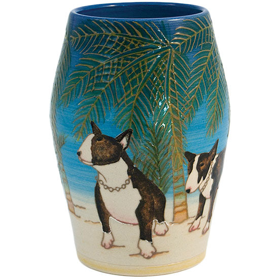Oscar at Palm beach Vase - Bull Terrier