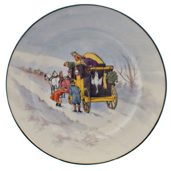 Coaching Snow Scene Plate 6&quot;